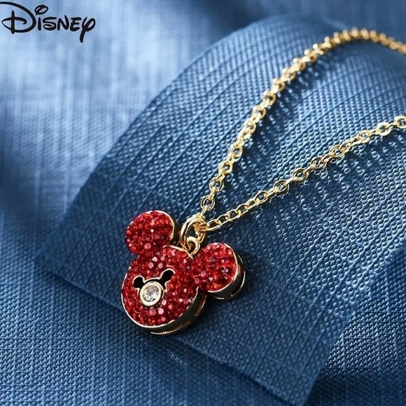 Red Mickey Mouse Head Necklace NWT - Picture 3 of 6
